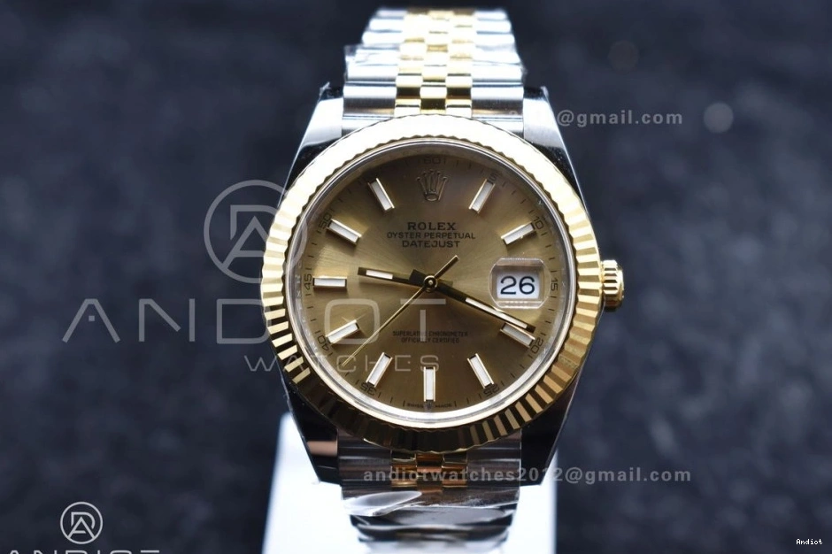 Bracelet DateJust Steel YG Dial on 1:1 YG 904L 126333 41 Stick SS VR3235 Jubilee Edition Clean Best 0307